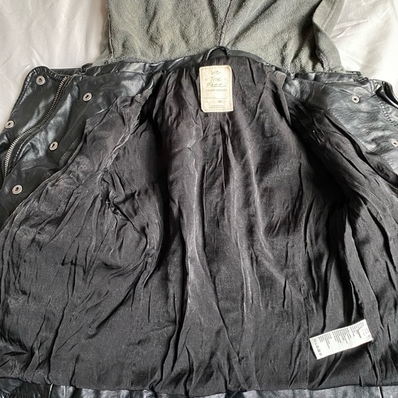 Free People Vegan Leather Hooded Moto Jacket - Picture 7 of 11